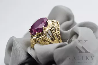 Vintage Ring Amethyst 14K Yellow gold vrc031y